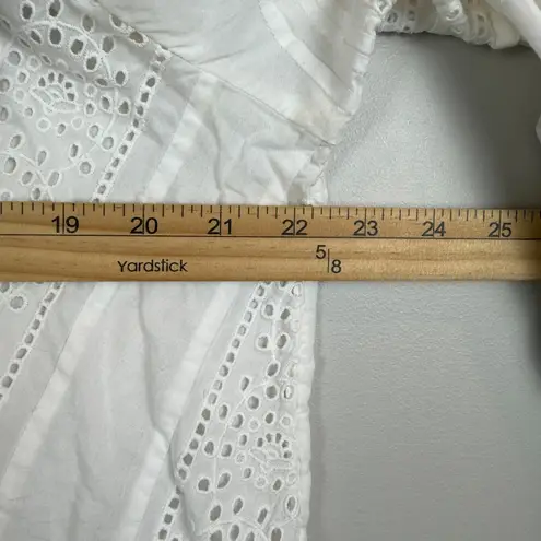 Chico's  Top Women's 2 US L White Eyelet Lace Pullover Cutwork Blouse Coquette