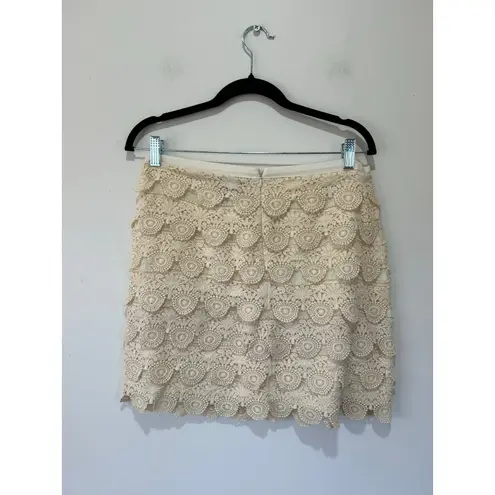 Sabine skirt size M cream crochet short lined festival boho romantic Size M