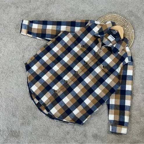 Old Navy  Women’s Wool Blend Plaid Soft-Brushed Utility Shacket in Muticolor XL - Image 3