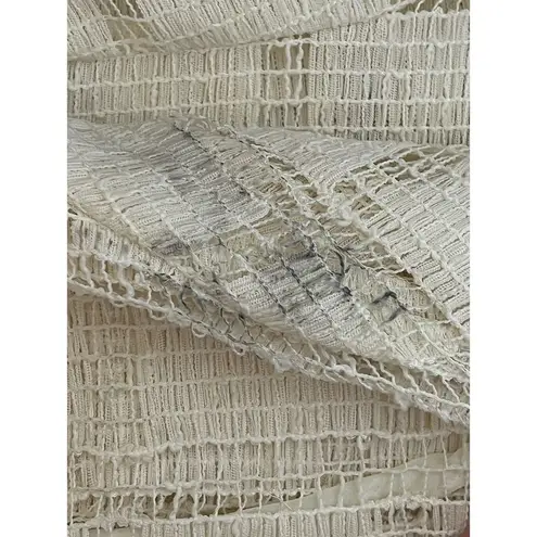 Yushi cream lace minimalist neutral jacket crochet minimalist casual blazer Size M