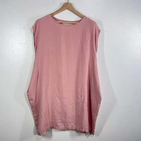 not PERFECT LINEN Pink Linen Tunic Dress Medium Oversized Sleeveless Minimalist Size undefined