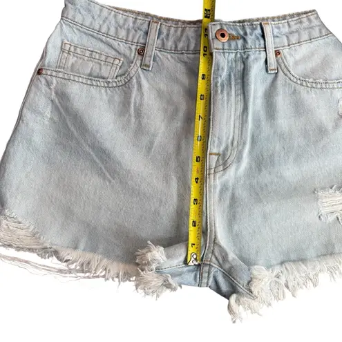 Jonathan Simkhai 28 Leo High Rise Denim Shorts Mykonos Light Wash Organic Cotton Blue