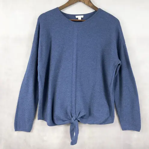 J Jill Sweater Womens Large Thermal Coastal Minimalist Cozy Soft Classic Preppy Blue