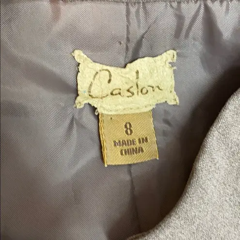 Caslon Taupe Button Blazer Mandarin Collar 8