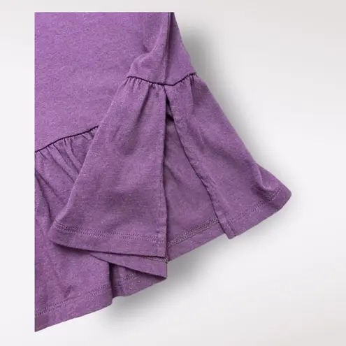 Lilla P Round Neck Peplum Blouse Womens Size Medium Purple Casual