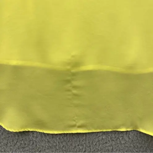 Cartise Long Sleeve V Neck Zipper Blouse White Yellow Semi Sheer Women's 4