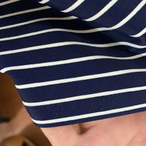 Jude Connally Chelsea striped shift dress with contrast Mockneck collar size XS