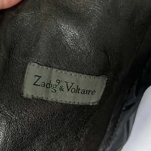 Zadig & Voltaire Black Leather convertible Biker Jacket