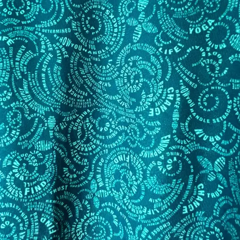 Lululemon  Racerback Tank Teal with Yoga Spellout Print Size 8