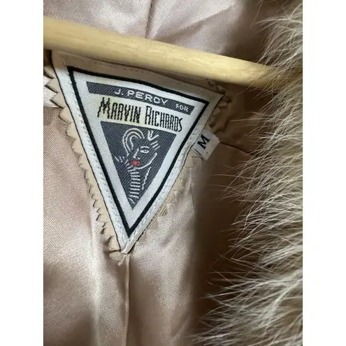 Marvin Richards NWT VTG x Saga Fox Leather Jacket w/Genuine Fox Fur Collar Sz M