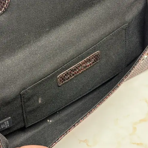 Banana Republic  Clutch Purse Brown‎ Faux Snakeskin Party Evening Bag Animal