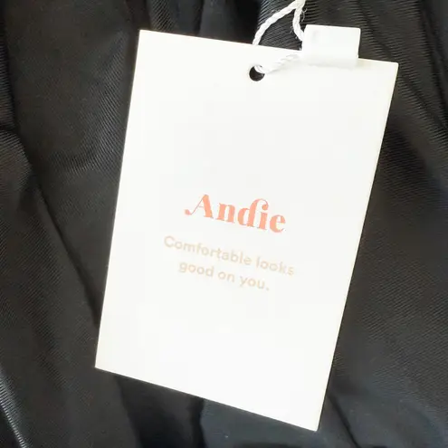 ANDIE NWT Belmar One Piece Swimsuit Black Size Large Minimalist Resort Beach