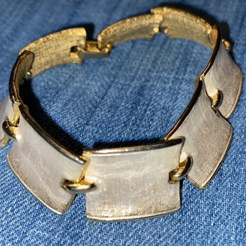 Gold Plated Flat Rectangular Link Bracelet Gold