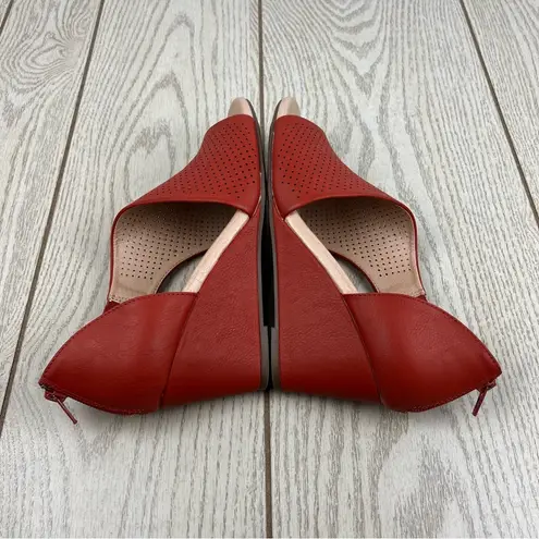 Journee Collection  Women's Aretha Perforated Peep Toe Wedge Sandals 9 Rust $95 - Image 4