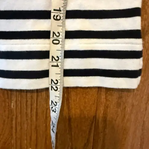 Joan Vass striped cotton coat neck top size large