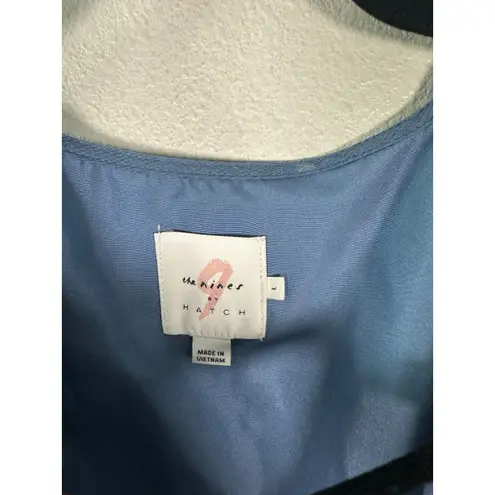 The Nines by Hatch Blue Floral Flutter Sleeve Boho Bohemian Maxi Dress Large Size undefined