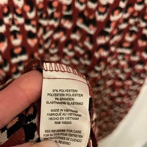 Soul Cake Tie front waist Dress w/kimono sleeves Sz XL Cheetah Print Rust color