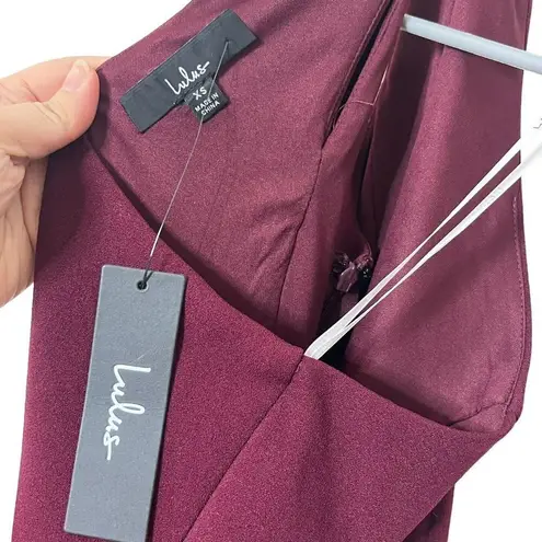 Lulus  So Flirty Burgundy One-Shoulder Cutout Asymmetrical Dress Women's Size XS