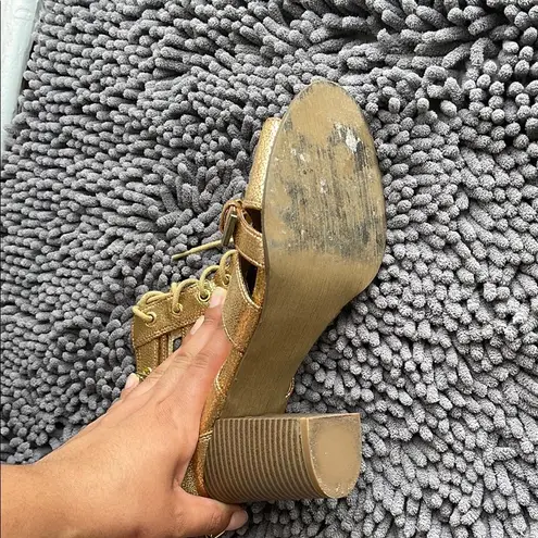 G by Guess Gold Metallic Heels