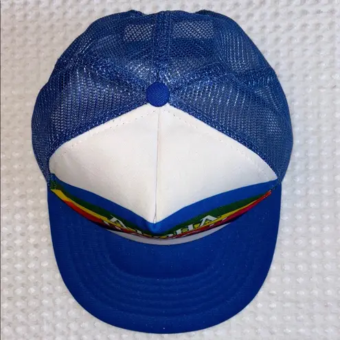VINTAGE ALOHA HAWAII Rainbow Trucker Hat Royal Blue SnapBack