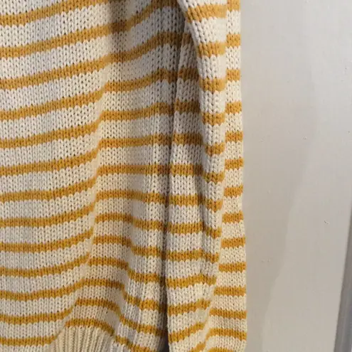 Tea N Rose Crew neck cotton dark yellow white sweater womens Medium stripes