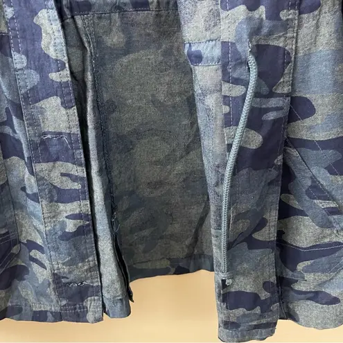 Woman Within  Blue Camouflage Lightweight Cotton Utility Jacket Top  L 18 20