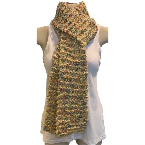 CHUNKY Horizontal Rib Knit Stitch Yellow Scarf