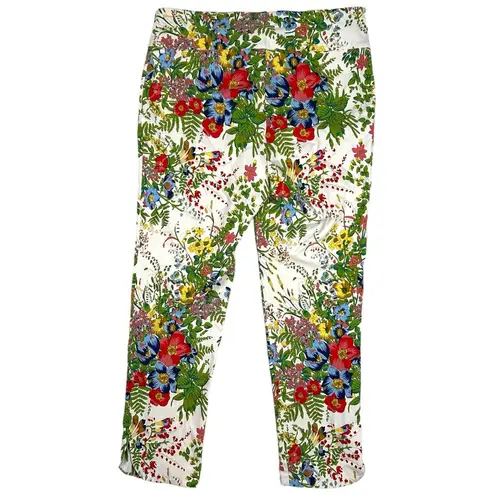 Soft Surroundings  Size PM In Bloom Ankle Crop Pants Floral Fern Tummy Control