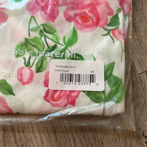 Hill House The Mirabel Skirt in Pink Roses Size XS NWT