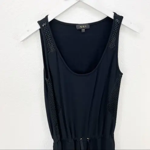 Alala Bondi Black Jumpsuit Stretch Tie Sleeveless Mesh Small S