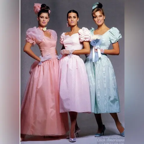 Gunne Sax VTG pink Barbiecore puff lace sleeves ballet Victorian dress SZ 11