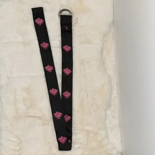 Pink & Black Fly Print D Ring Belt Women’s S Small By Top It Off Funky Whimsical