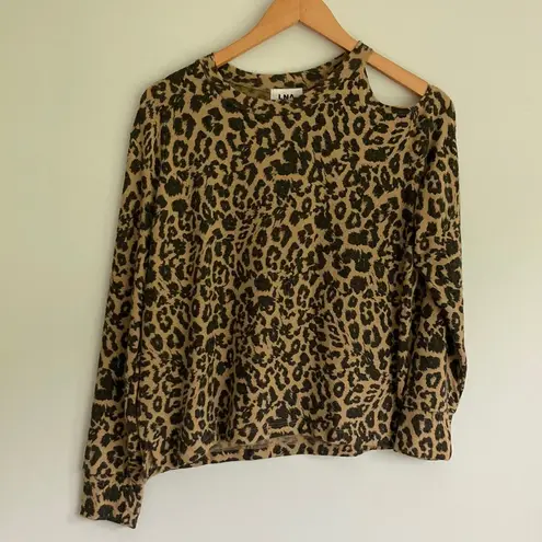 LNA |Brushed Leopard Flynn Cutout Sweater sz small