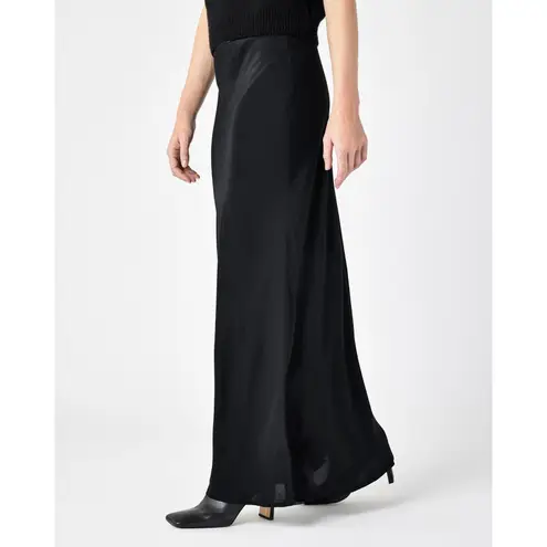 Splendid Women's Black Solid High Waisted Side Zip A-Line Maxi Skirt Size XS