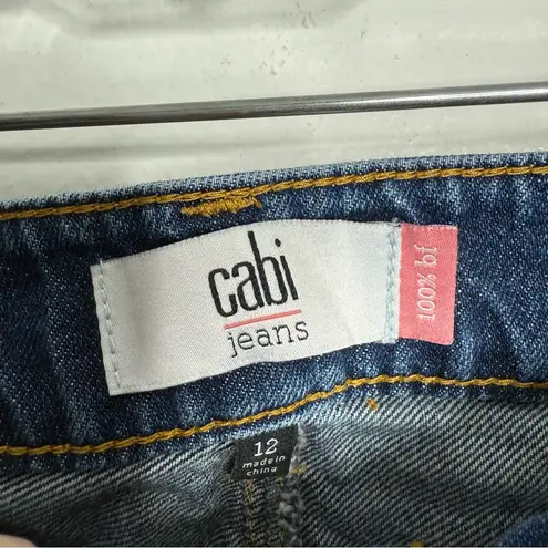 CAbi  100% Boyfriend Jeans Ripped Distressed #4152 Blue Wash‎ Size 12
