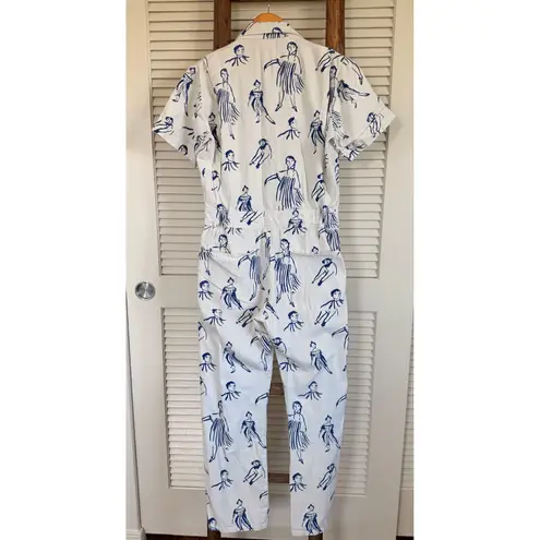 My Little Belleville Jumpsuit S Short Sleeve Button Up Woman Graphic White