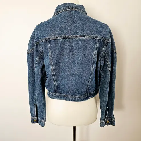 American Bazi Blue Denim Biker Jacket Size Large