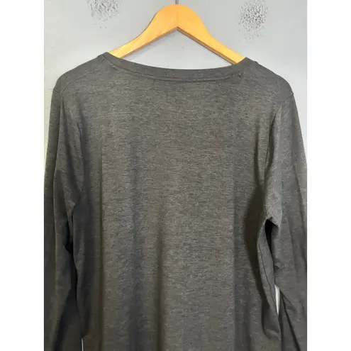 Athleta  Womens Uptempo Grey Long Sleeve Workout Top Size XL