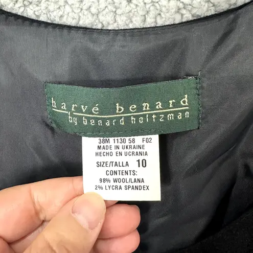 Harvé Benard Harve Benard Wool Dress 10 Black Sleeveless Button Grunge 90s Vtg Mod Academia