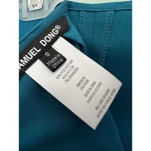 SAMUEL DONG S Teal 3 Piece Belted Blazer Suit Skirt Small