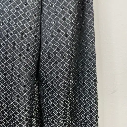 Vintage 90s Marie St Claire Classic Beaded Black Glam Blazer Jacket womens 8