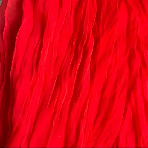 Willow & Clay  Red Crinkle Skirt Size XS Roll Down Waistband Stretch thumbnail 2