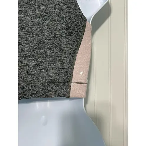 We Over Me Bandier Wip Crop Top Tank Top Colorblock Dark Grey Shale Pink XS Gray