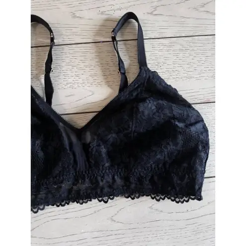Savage X Fenty Black Lace Bralette 2X Plus Size Wireless Sheer Lingerie