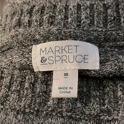 Market & Spruce Gray Crew Neck WGS10510-PL Soft Sweater Side Slits Women’s 3X - Image 9