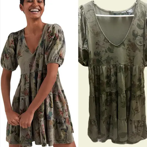 Desigual Disney Mickey Dress Olive Green size XS
