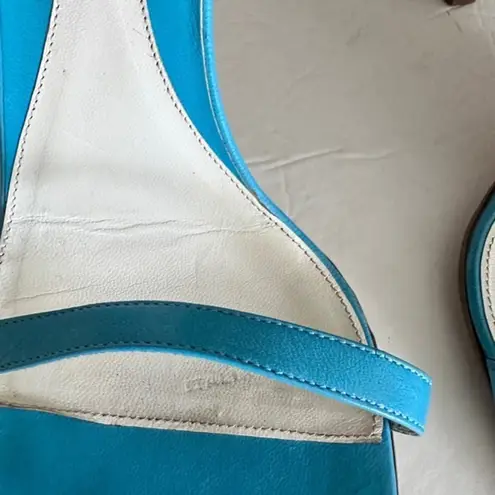 Escada 8 blue open toe strap Y2K Sandal Italy