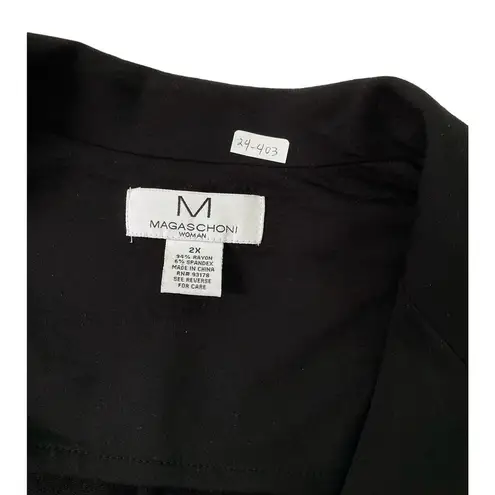 Magaschoni Women Plus Size 2X Black Blazer Soft Fabric (24-403)
