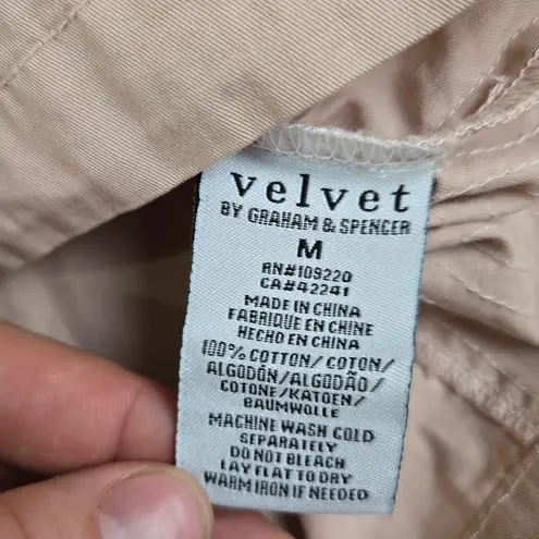 Velvet by Graham and Spencer Pink Dixie Cotton Cropped Twill Jacket Size Medium