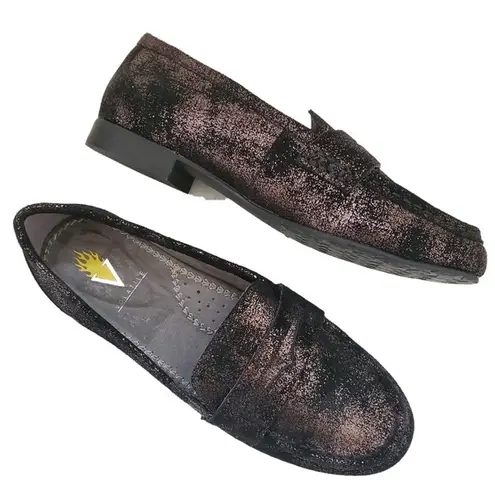 Volatile Lucienne Loafer Black Brown Shimmer 8.5